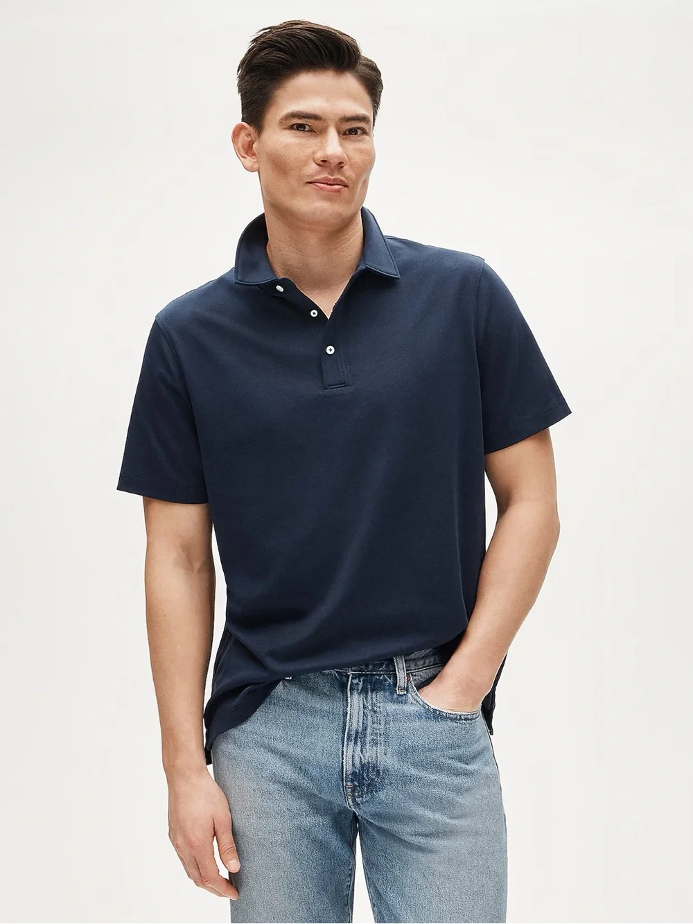 J. CREW Polo shirt in Pima cotton Black Size L NWT $98 CR435